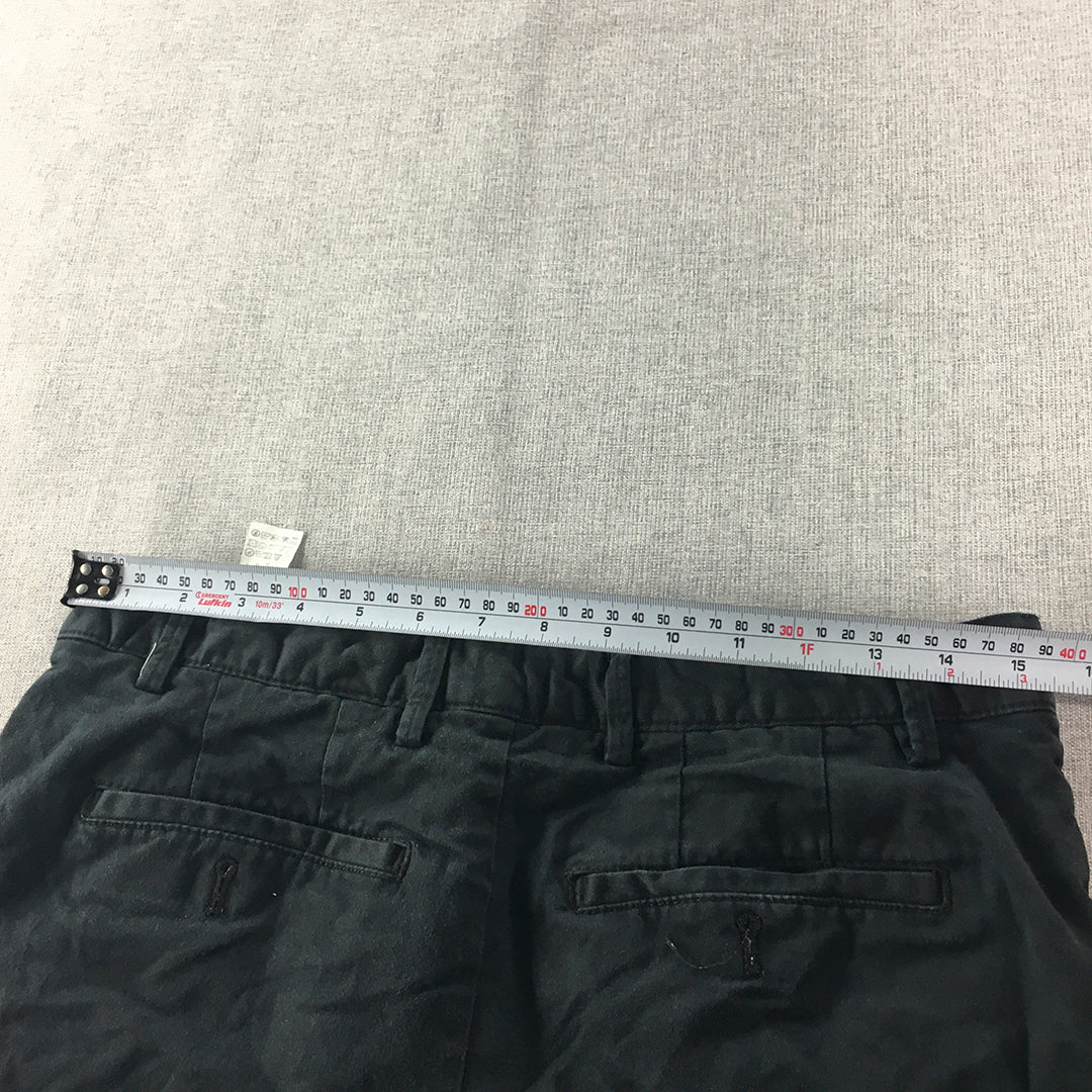 Zara Mens Chino Pants Size 32 Black Pockets