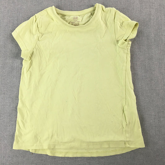 H&M Kids Girls T-Shirt Size 7 - 8 Years Green Short Sleeve Top