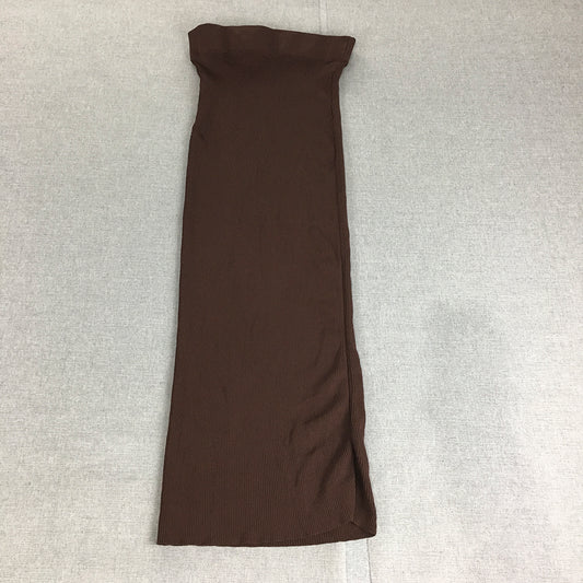 Perfect Stranger Womens Knit Skirt Size 4 Brown Elastic Waist Straight