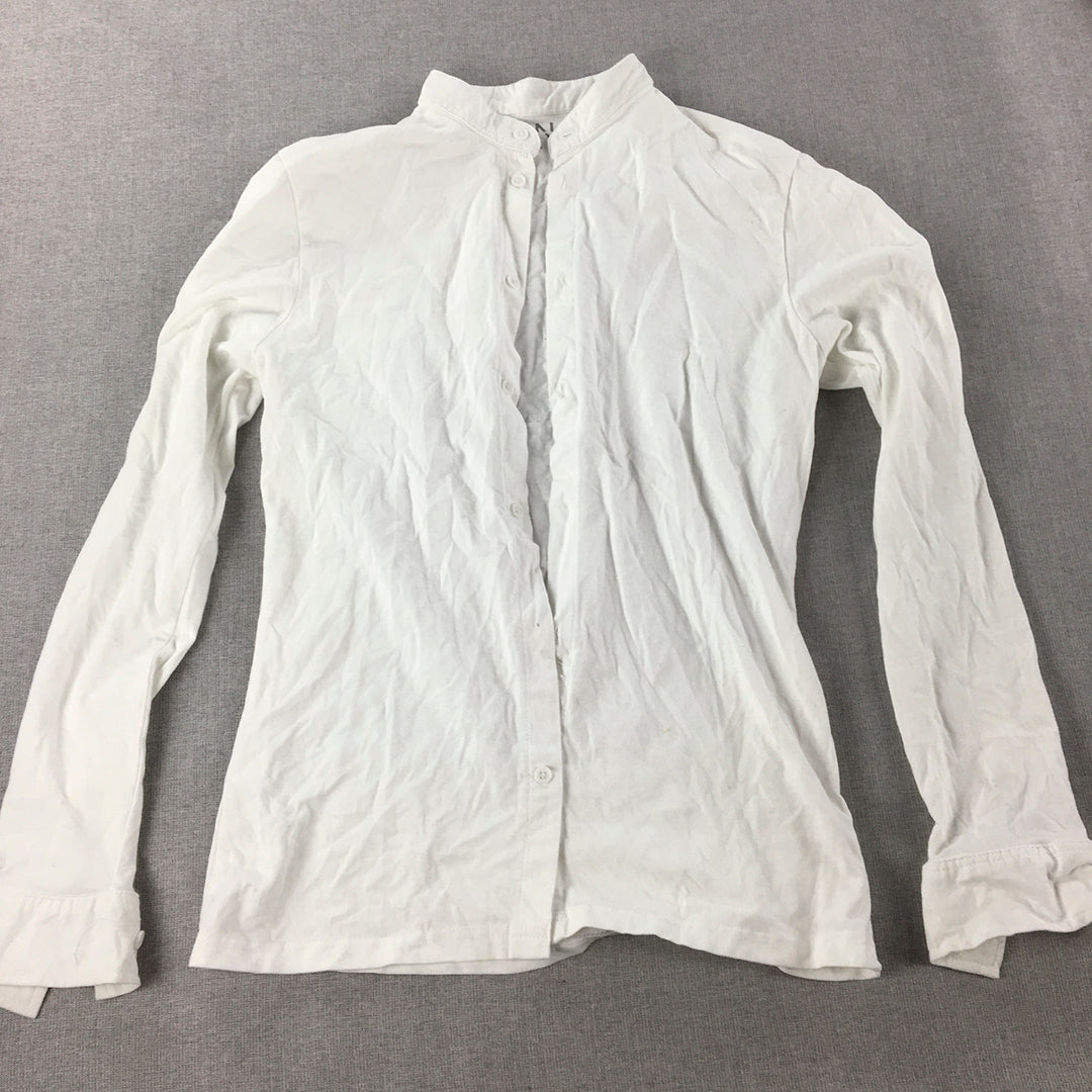 Boohoo Man Shirt Size M White Button-Up Long Sleeve