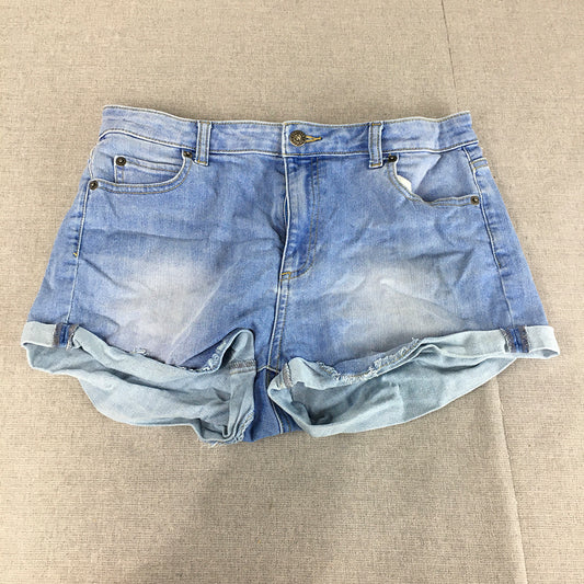 Bardot Womens Denim Shorts Size 14 Blue Light Wash Pockets Bermuda