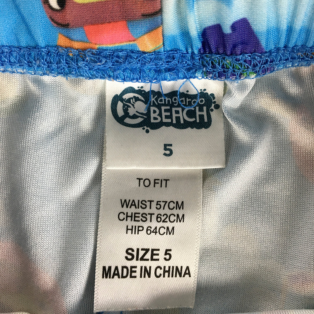 Kangaroo Beach Kids Girls Pants Size 5 Blue Elastic Waist Leggings