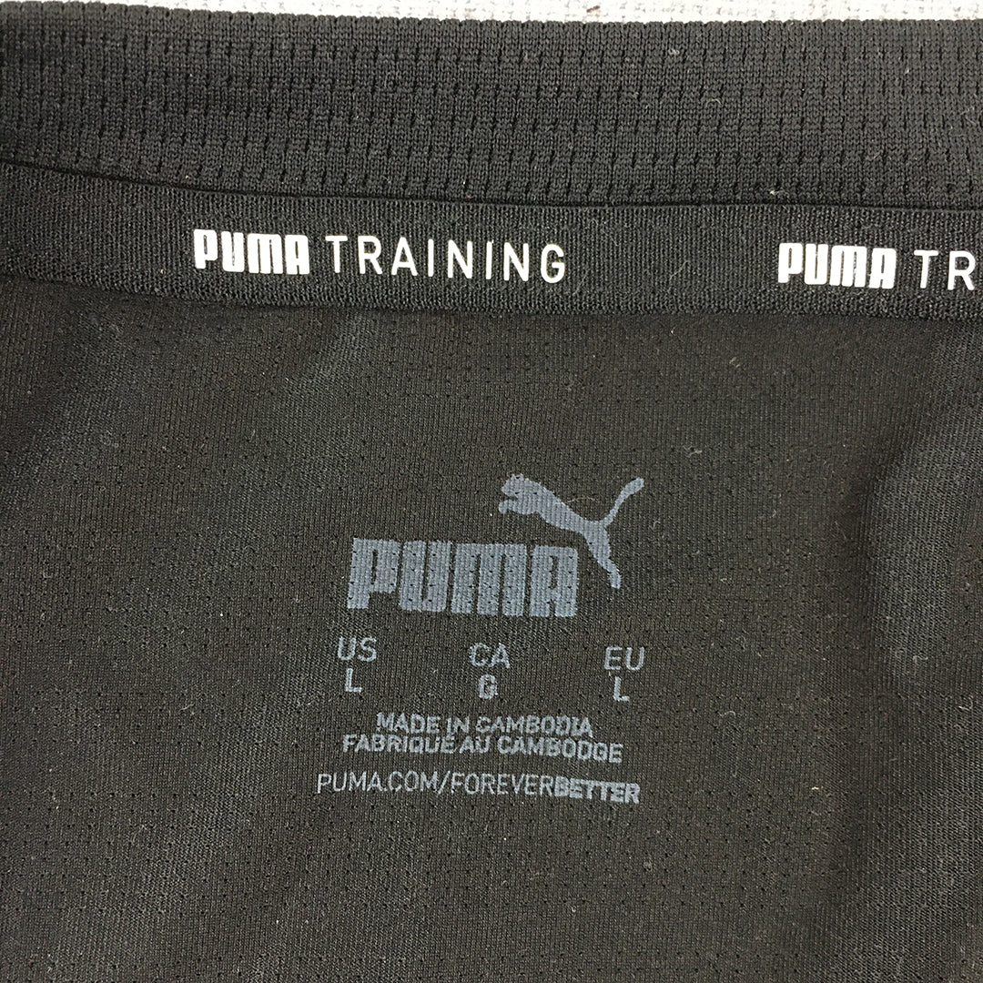 Puma Mens Tank Top Size L Black Logo Sleeveless Shirt