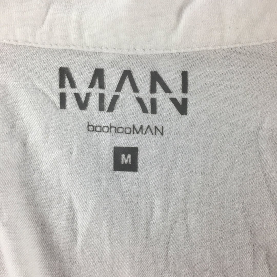 Boohoo Man Shirt Size M White Button-Up Long Sleeve