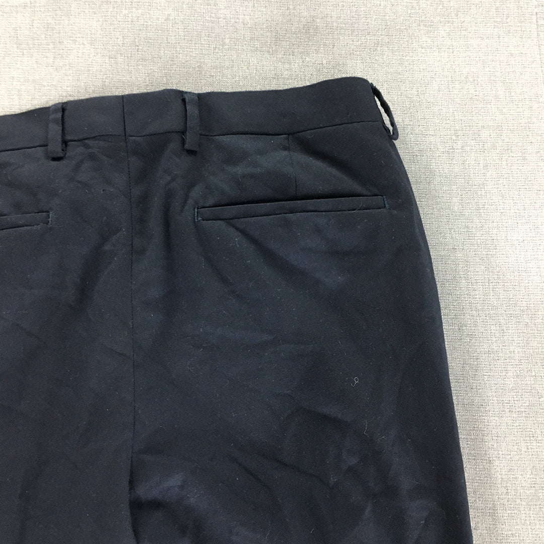 Topman Mens Dress Pants Size 32 R Navy Blue Slim Fit Pockets