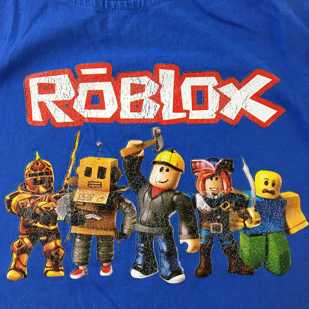 Roblox Kids Boys T-Shirt Size 9 - 10 Years Blue Short Sleeve Top