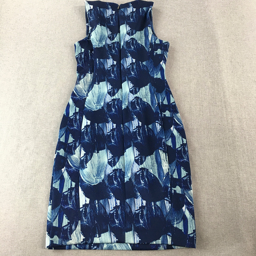 H&M Womens Pencil Dress Size S Blue Sleeveless Midi