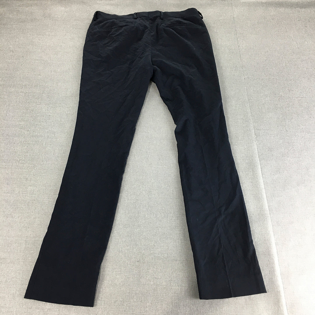 Topman Mens Dress Pants Size 32 R Navy Blue Slim Fit Pockets