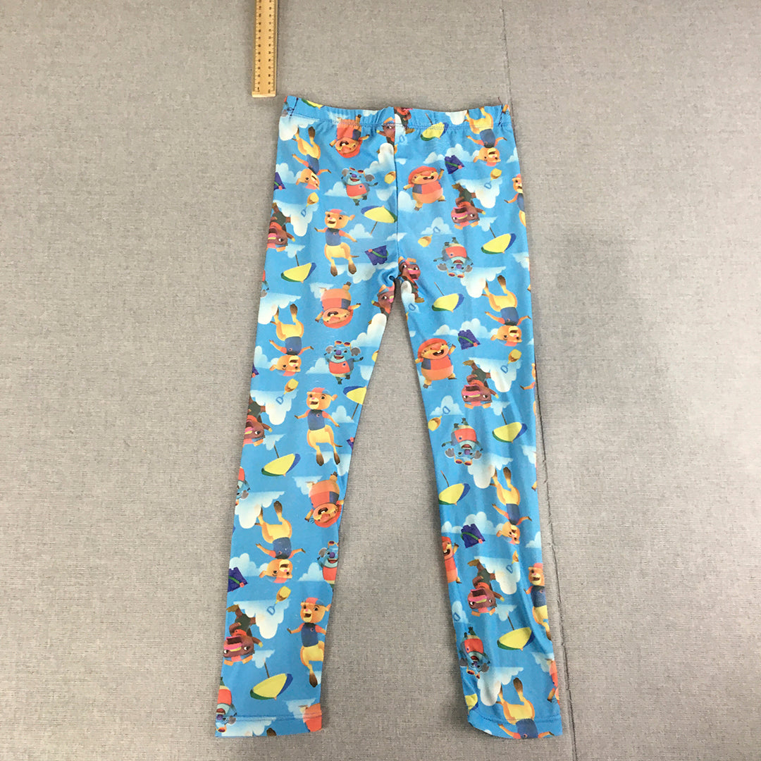 Kangaroo Beach Kids Girls Pants Size 5 Blue Elastic Waist Leggings