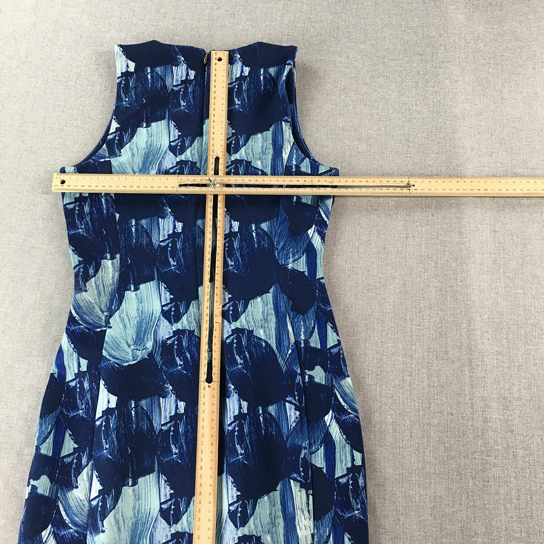 H&M Womens Pencil Dress Size S Blue Sleeveless Midi