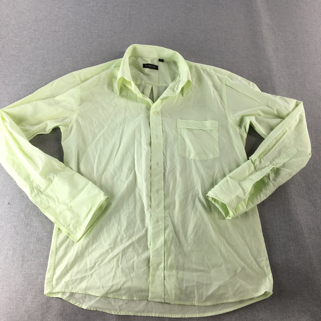 Ambassador Collection Mens Shirt Size M Green Long Sleeve Collared Pocket