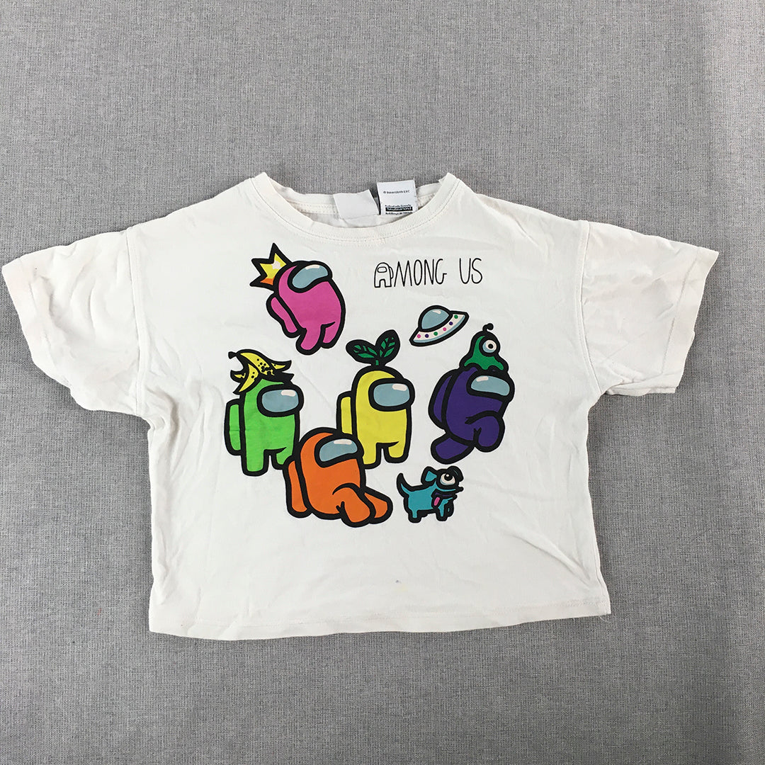 Among Us Kids Girls T-Shirt Size 6 White Zara Licensed Short Sleeve Top