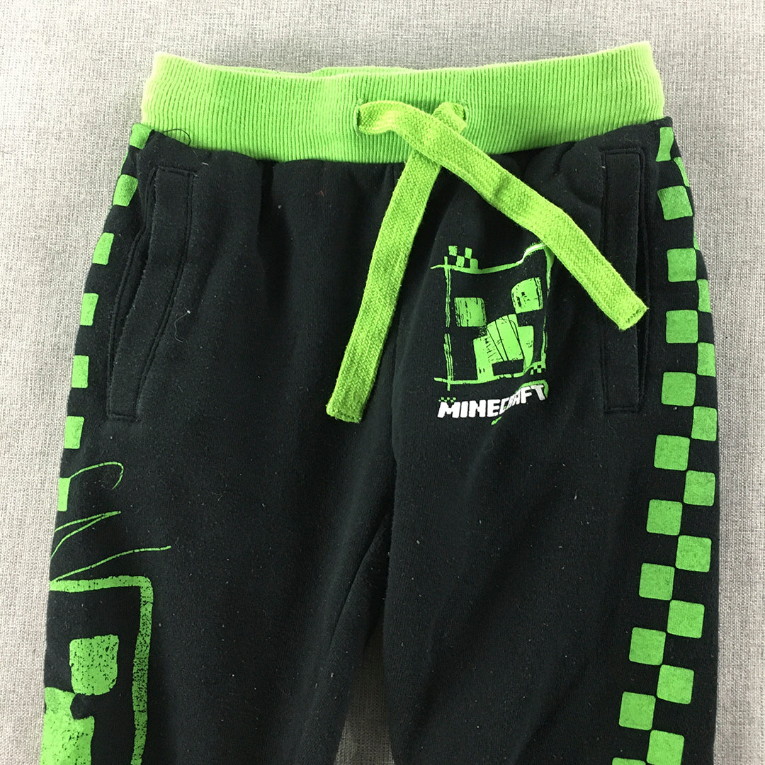 Minecraft Kids Boys Jogger Pants Size 6 Black Green Creeper Drawstring