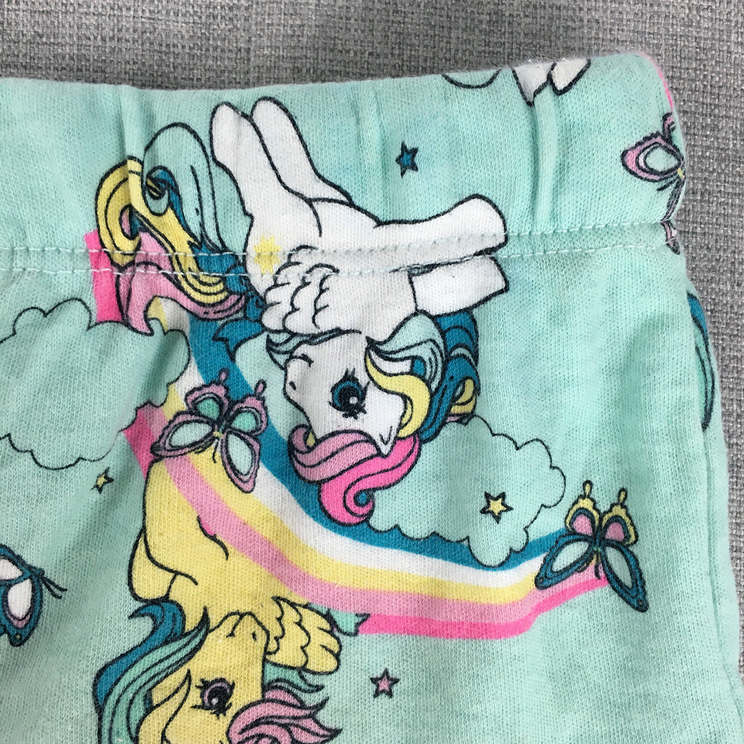 My Little Pony Kids Girls Shorts Size 5 Blue Drawstring Elastic Waist