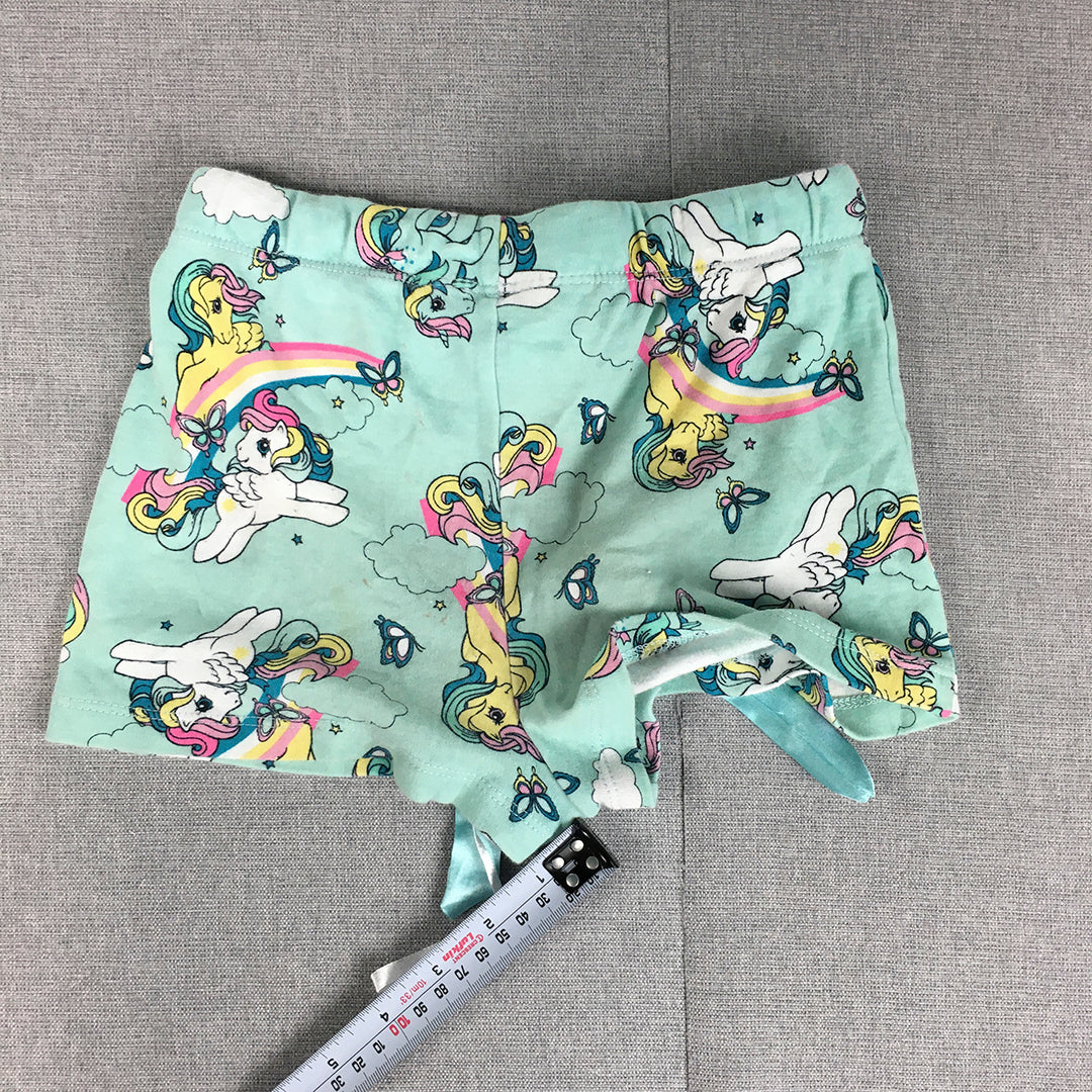 My Little Pony Kids Girls Shorts Size 5 Blue Drawstring Elastic Waist