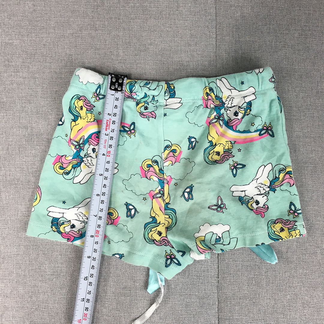 My Little Pony Kids Girls Shorts Size 5 Blue Drawstring Elastic Waist