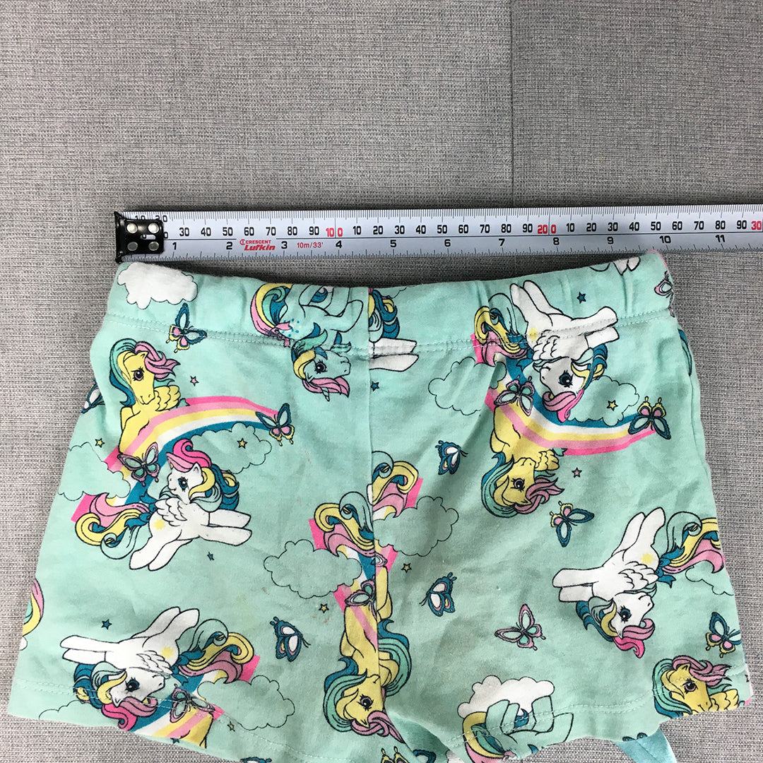 My Little Pony Kids Girls Shorts Size 5 Blue Drawstring Elastic Waist