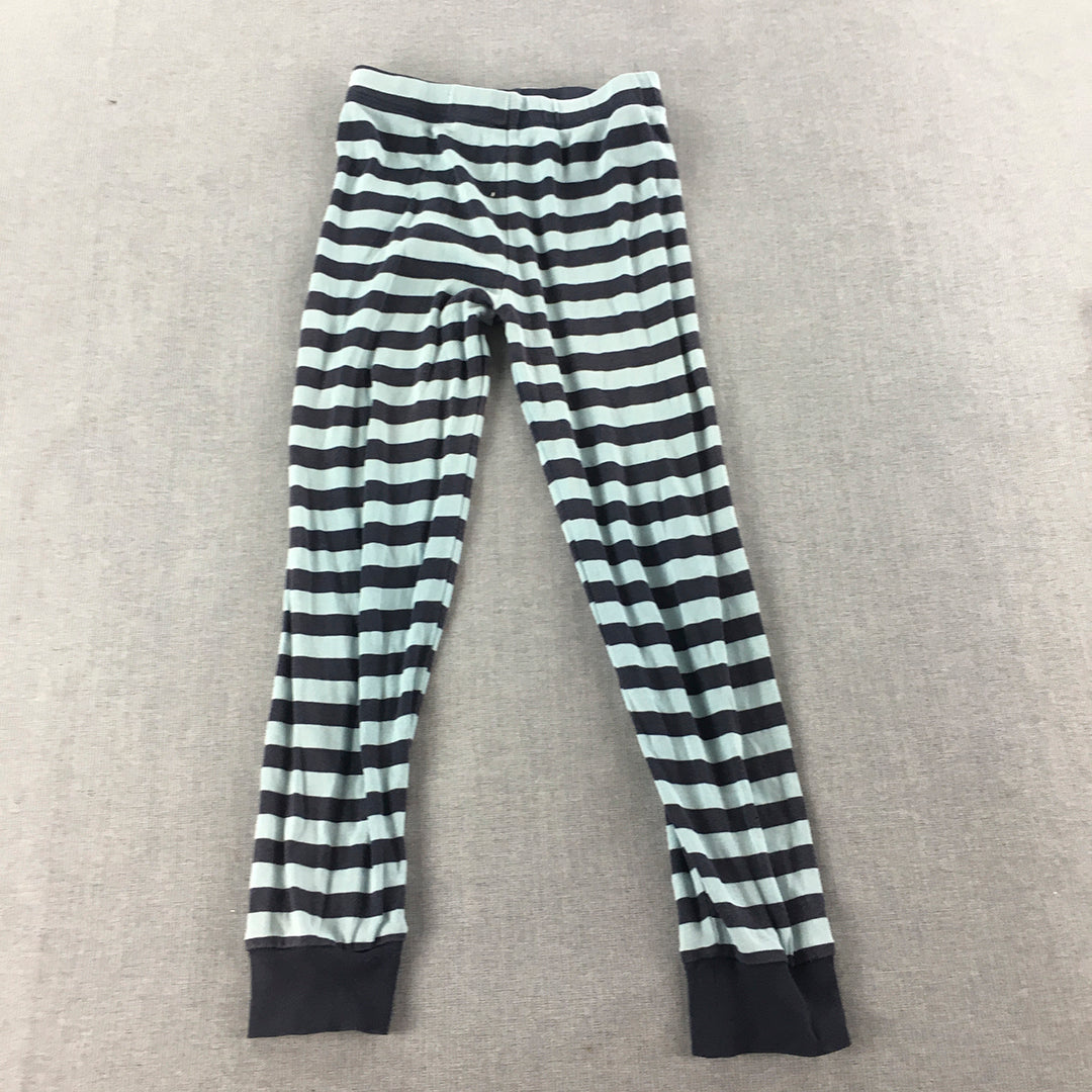 Marvel Kids Girls Leggings Size 6 Blue Striped Stretch Knit Pants