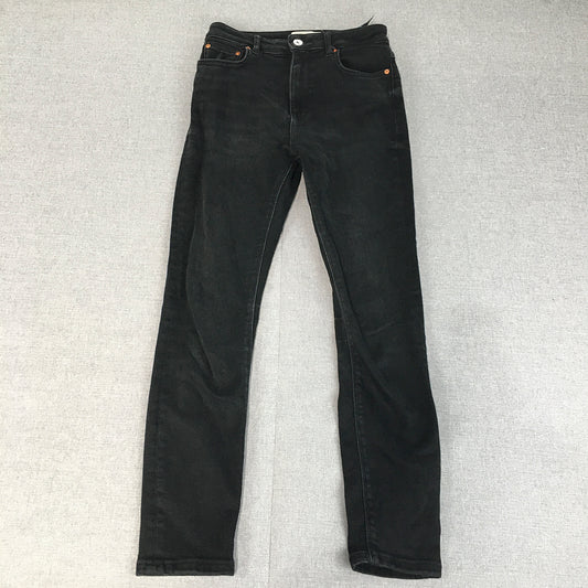 Zara Womens Skinny Jeans Size 4 US Black Dark Wash Stretch Denim