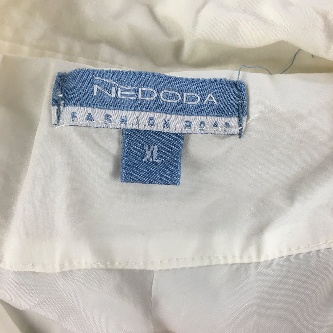 Nedoda Womens Jacket Size XL White Zip- Up Pockets Windbreaker Coat