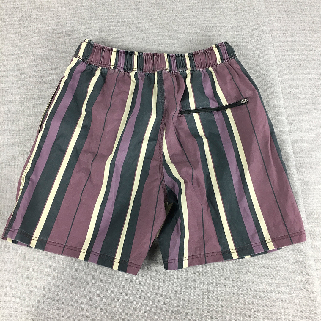 NEW Zanerobe Mens Shorts Size XS Purple Striped Drawstring Beach Casual