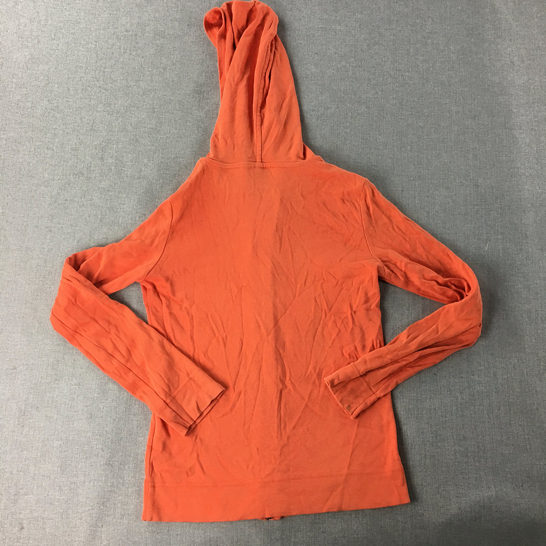 Esprit Womens Hoodie Jacket Size XS Orange Zip-Up Tracksuit Coat