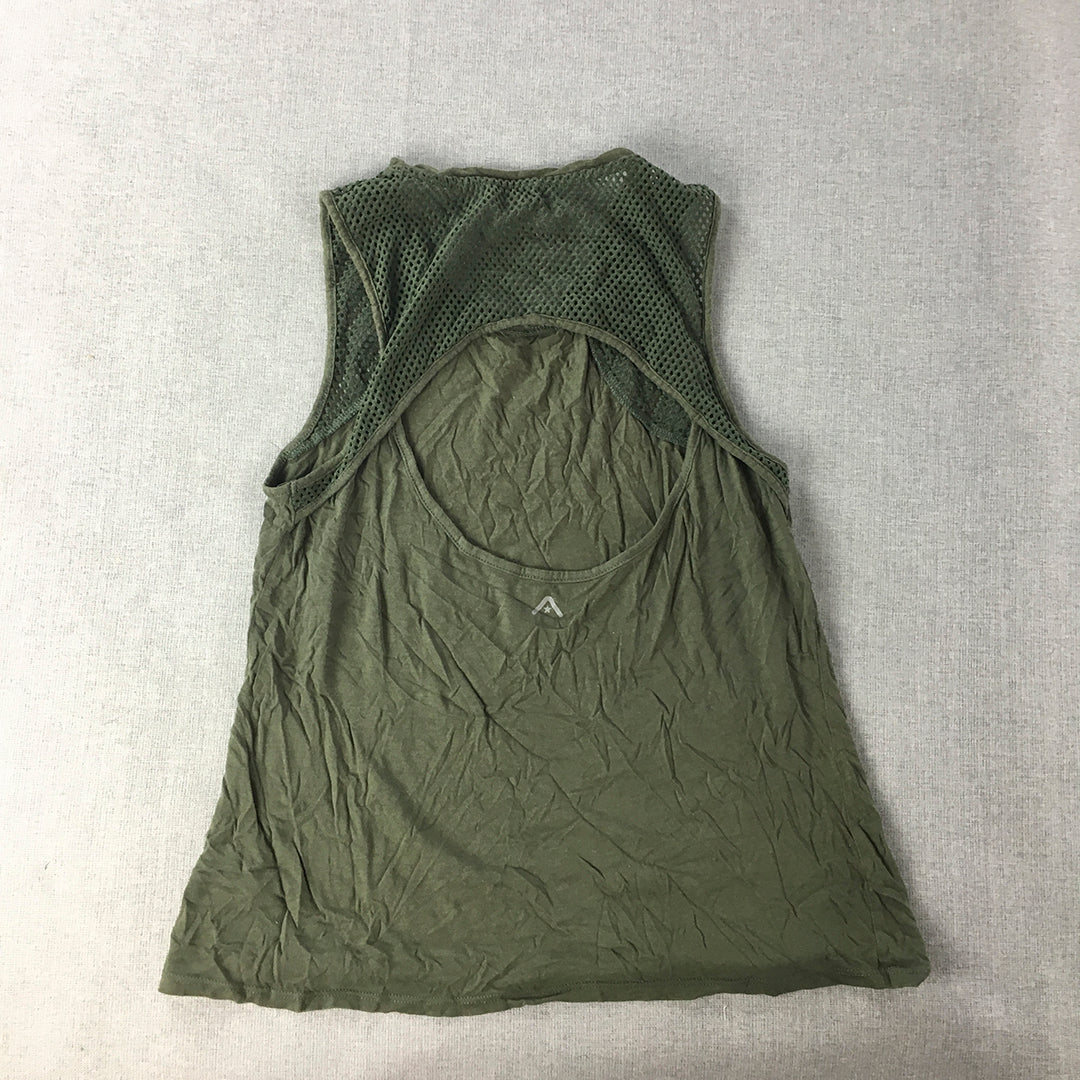 Rockwear Womens Tank Top Size S Khaki Green Sleeveless Singlet Shirt