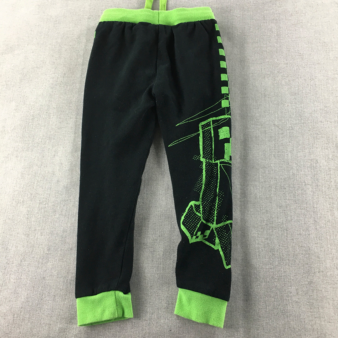 Minecraft Kids Boys Jogger Pants Size 6 Black Green Creeper Drawstring