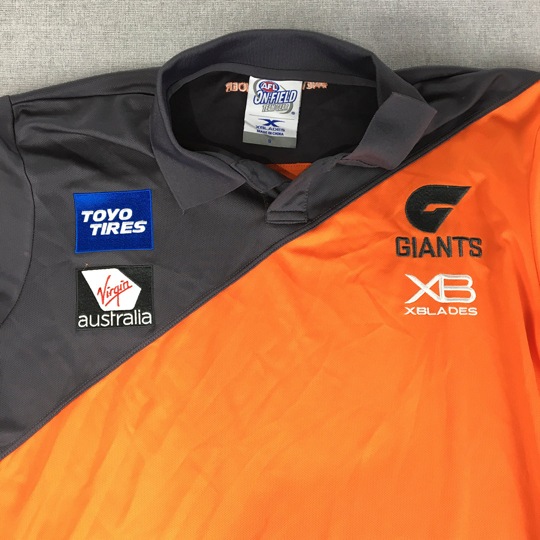 GWS Giants Mens Polo Shirt Size S Orange AFL Football Short Sleeve Collared