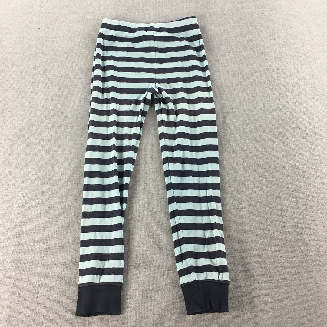 Marvel Kids Girls Leggings Size 6 Blue Striped Stretch Knit Pants