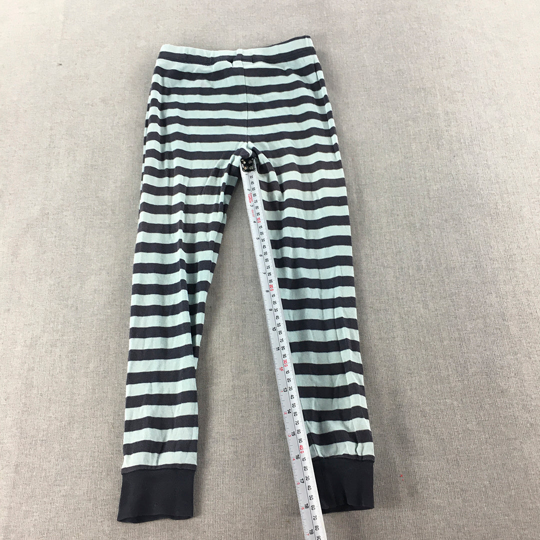 Marvel Kids Girls Leggings Size 6 Blue Striped Stretch Knit Pants