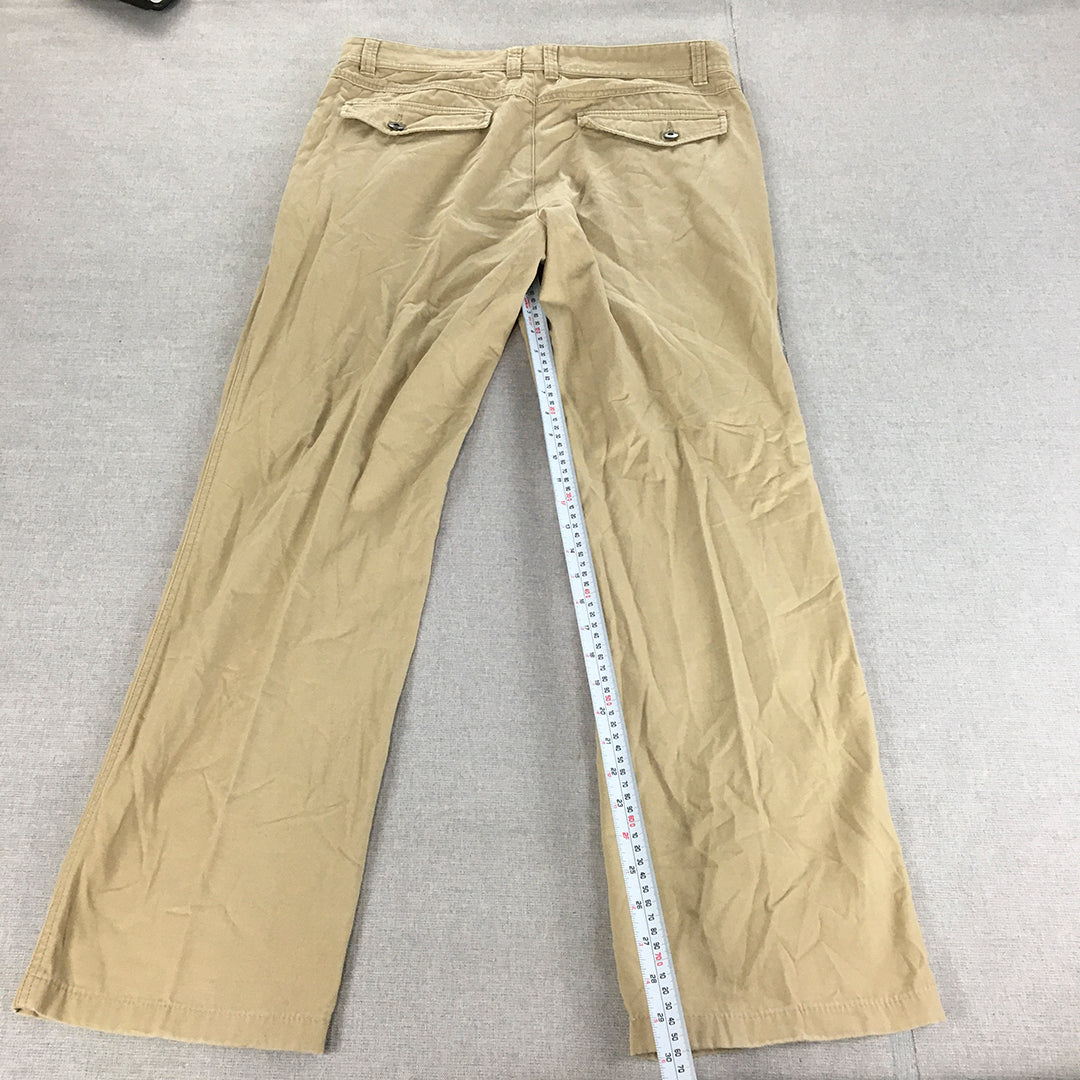 Bossini Mens Chino Pants Size 34 Brown Pockets Straight Trousers