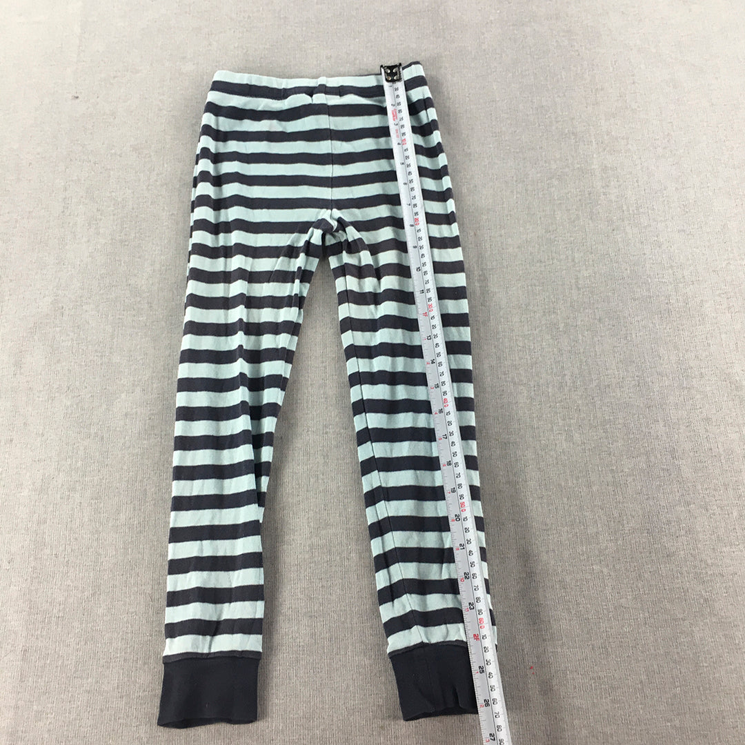 Marvel Kids Girls Leggings Size 6 Blue Striped Stretch Knit Pants