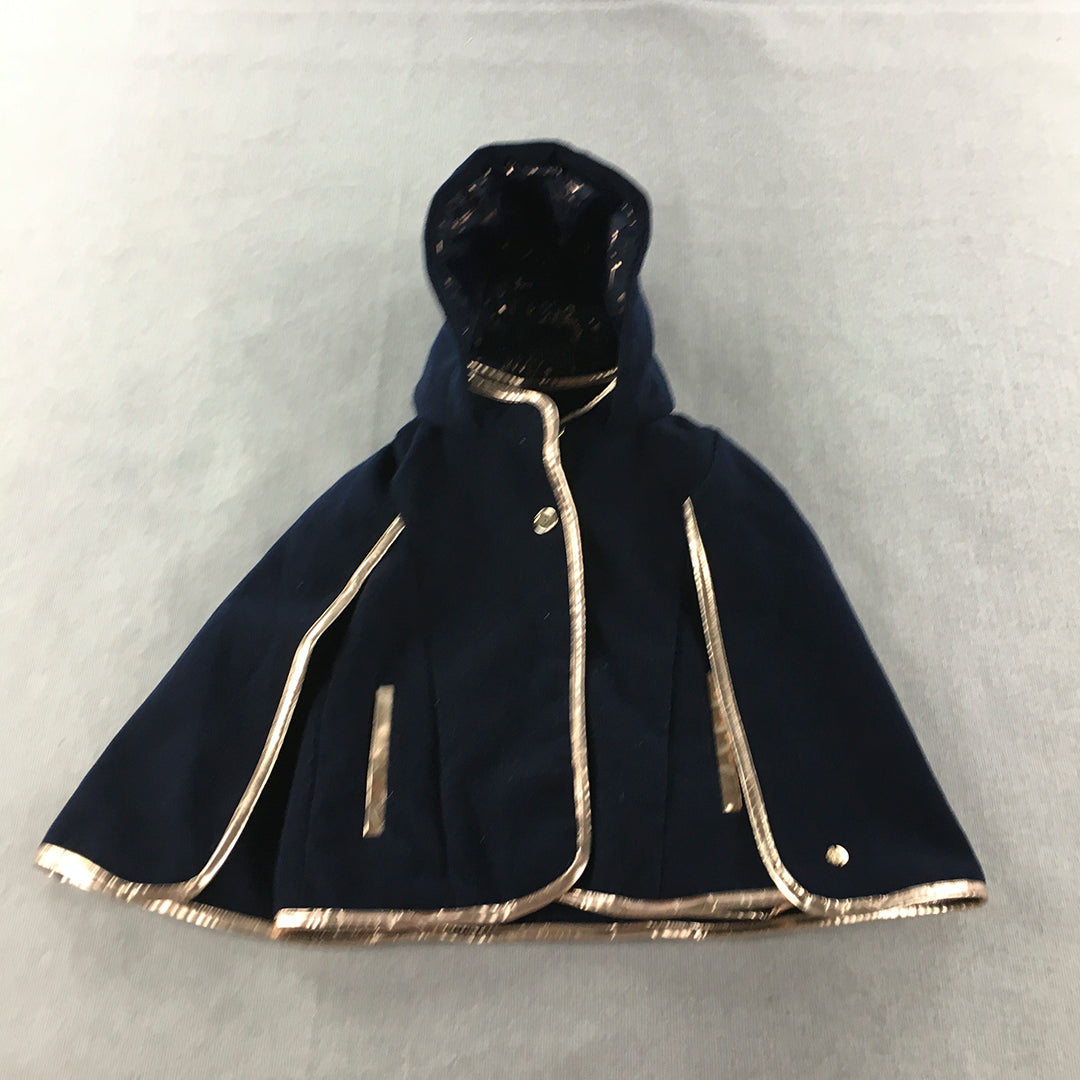 Sista Kids Girls Poncho Size 7 Blue Hoodie Jacket