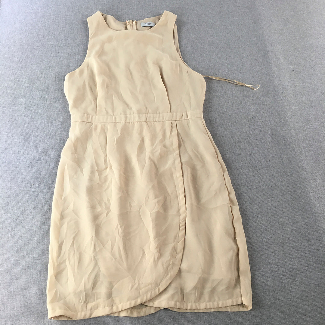 Tobi Womens Pencil Dress Size M Cream Beige Sleeveless Mini