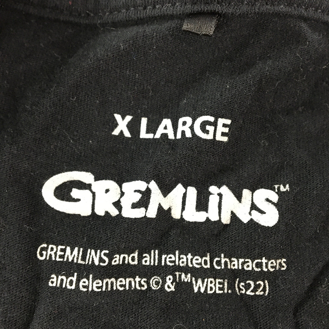 Gremlins Mens T-Shirt Size XL Black Christmas Short Sleeve Tee