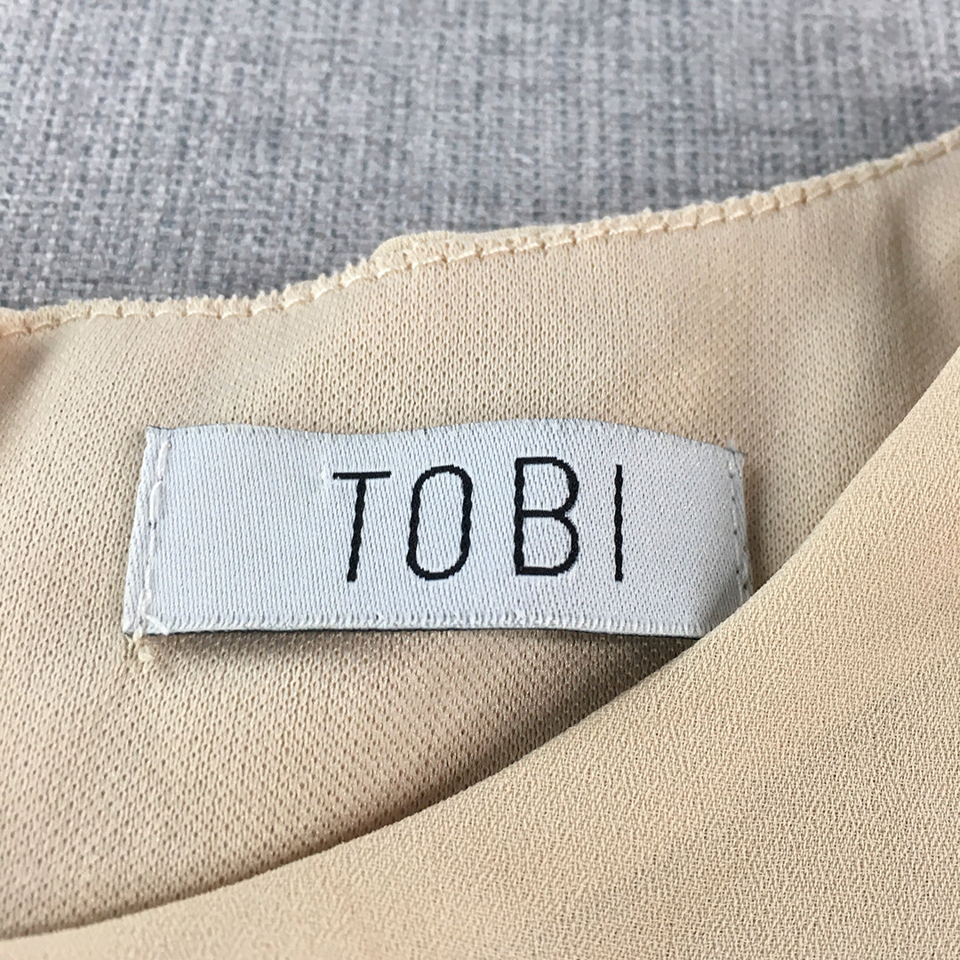 Tobi Womens Pencil Dress Size M Cream Beige Sleeveless Mini