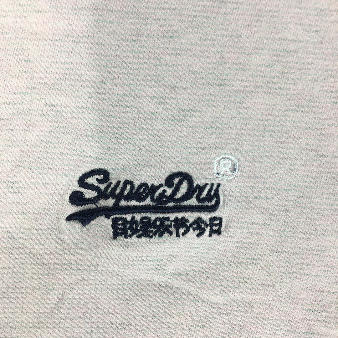 Superdry Mens T-Shirt Size M Pink Embroidered Logo Short Sleeve Crew Neck