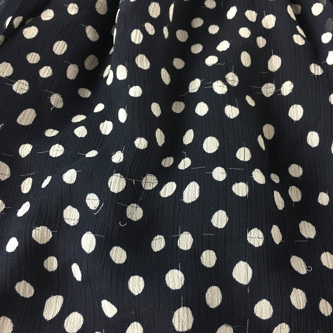 Polka Dot Womens Mini Dress Size S Blue Dot Fit & Flare Short Sleeve