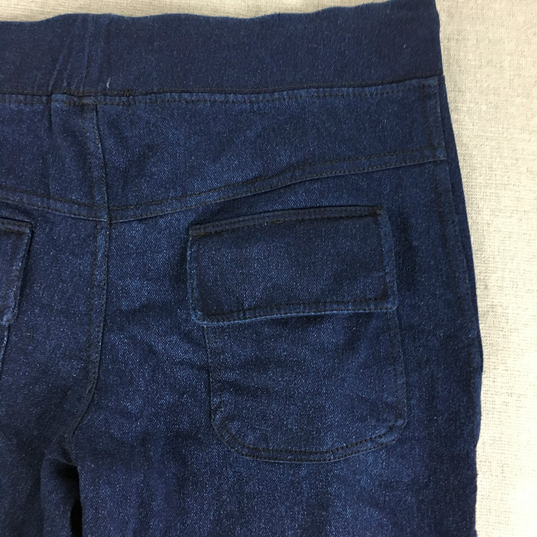 Atmosphere Womens Shorts Size 12 Blue Drawstring Logo Pockets Denim