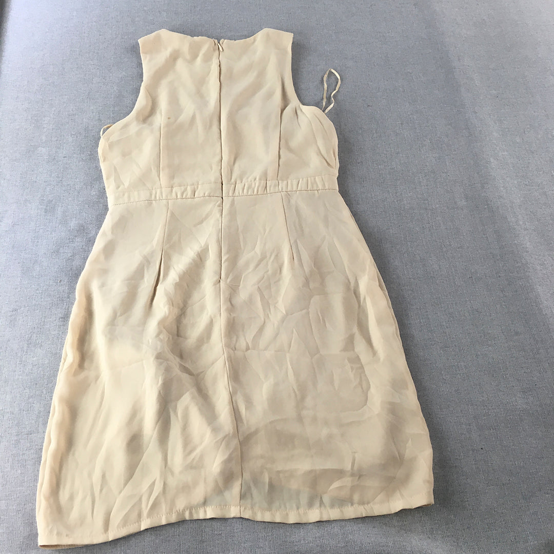 Tobi Womens Pencil Dress Size M Cream Beige Sleeveless Mini