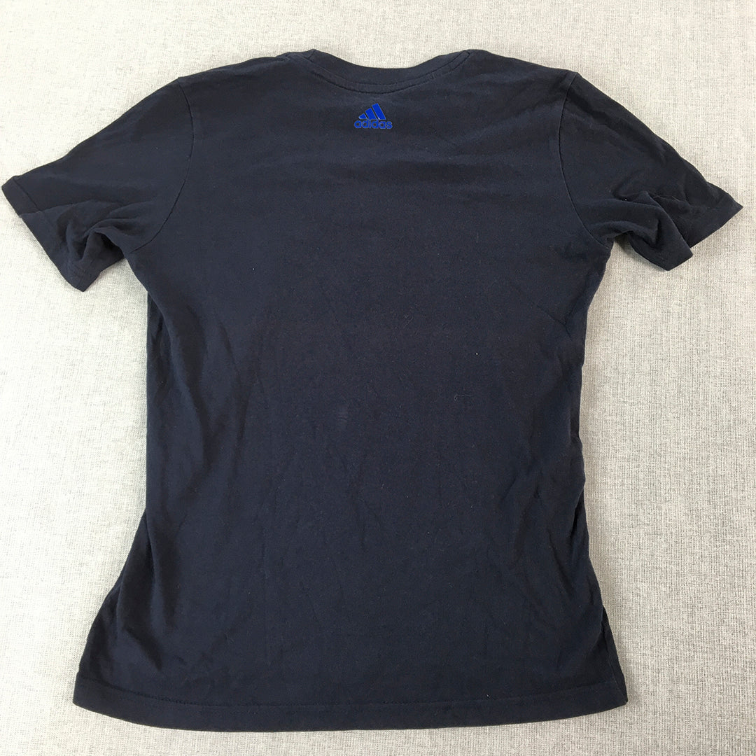 Adidas Kids Boys T-Shirt Youth Size M (11 - 12 Years) Navy Blue Big Logo Top