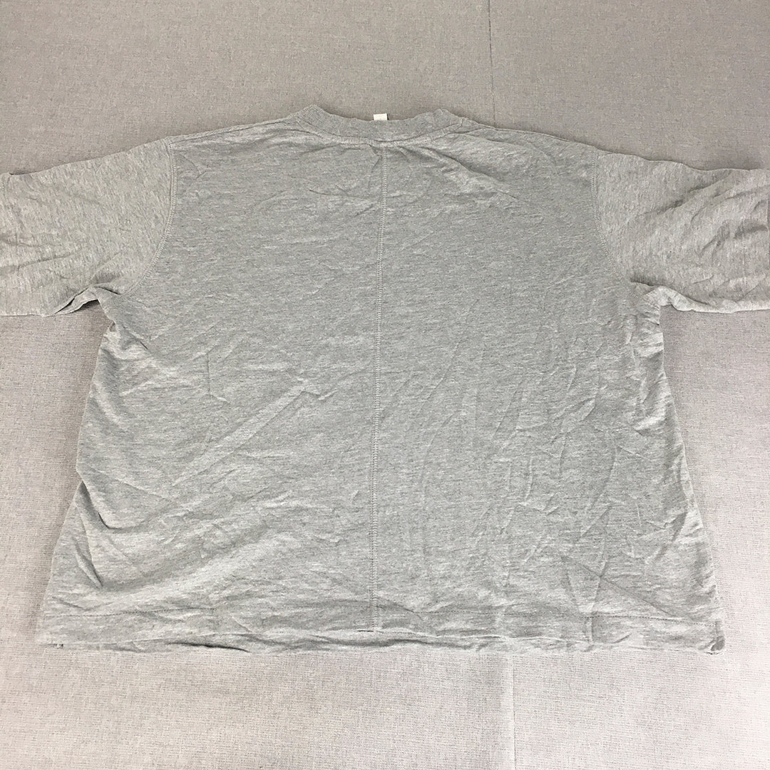 H&M Womens T-Shirt Size L Grey Short Sleeve Boxy Fit Crew Neck Top