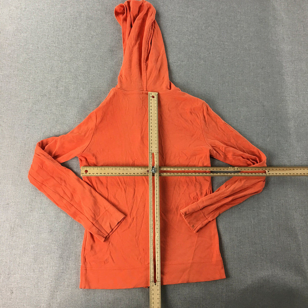 Esprit Womens Hoodie Jacket Size XS Orange Zip-Up Tracksuit Coat