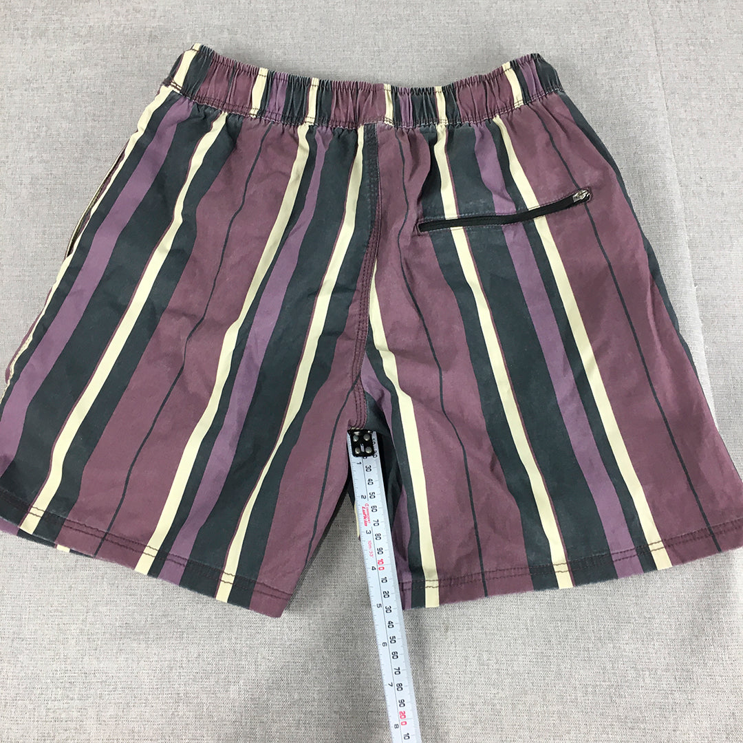 NEW Zanerobe Mens Shorts Size XS Purple Striped Drawstring Beach Casual