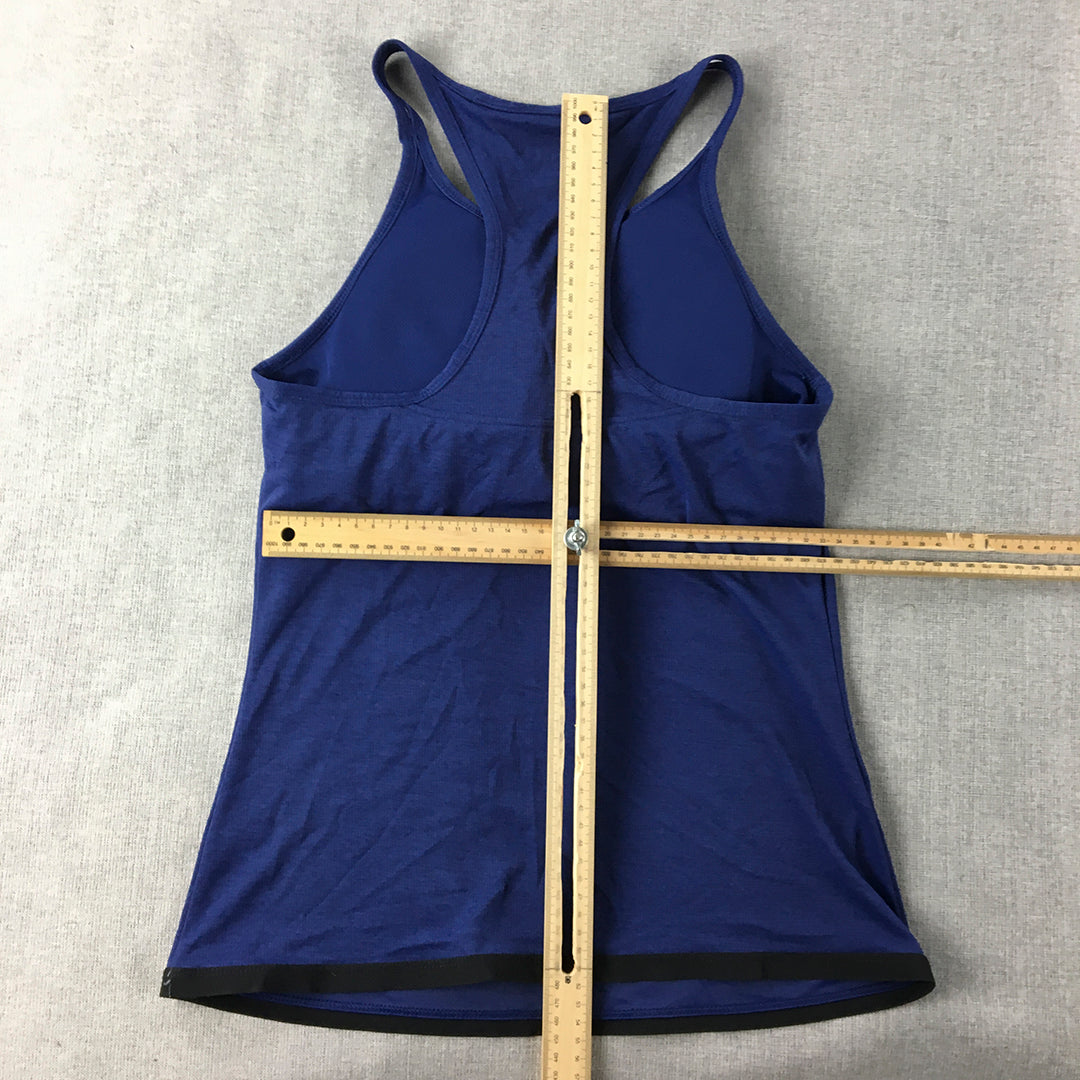 Adidas Womens Tank Top Size S Blue Logo Sleeveless Activewear Shirt Climachill