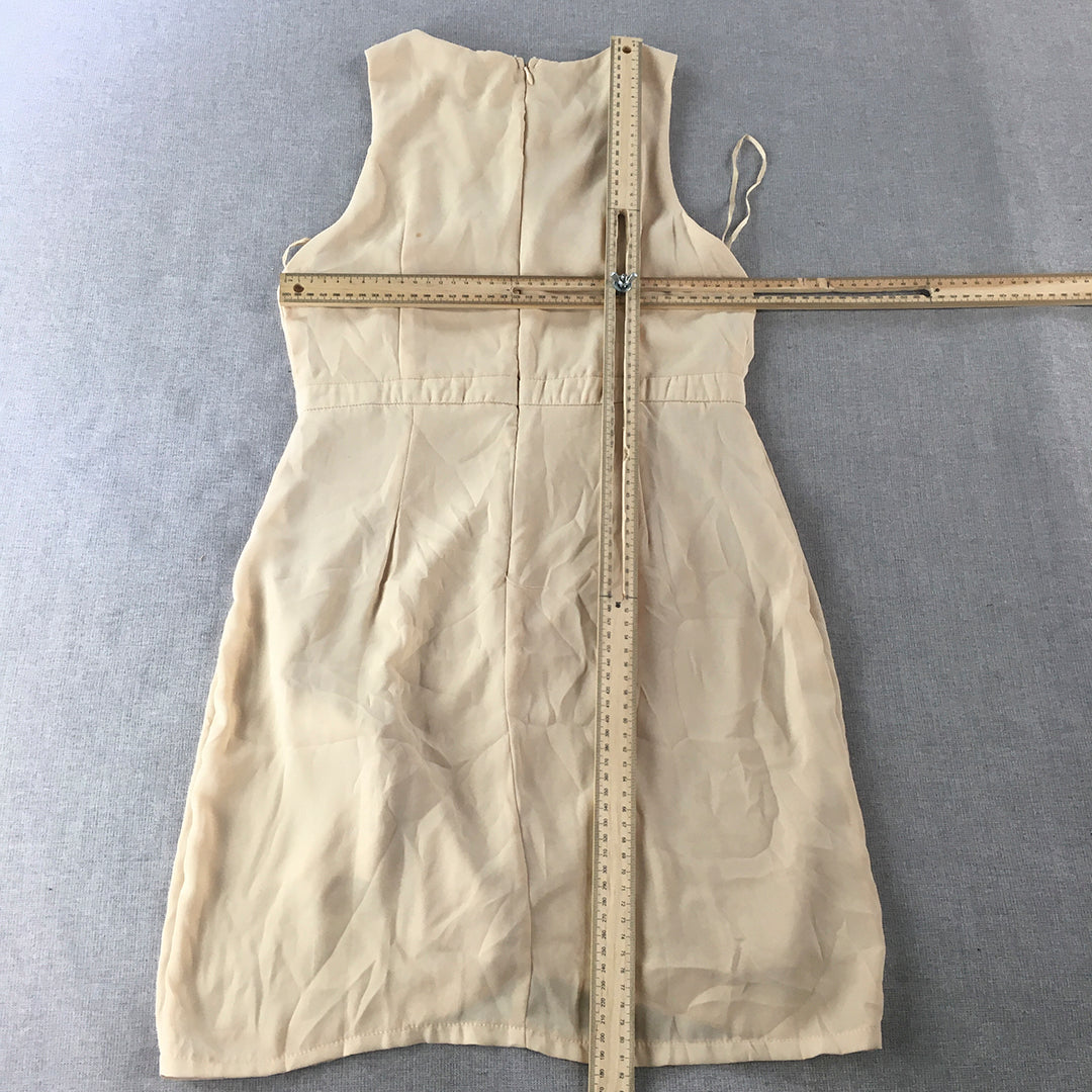 Tobi Womens Pencil Dress Size M Cream Beige Sleeveless Mini