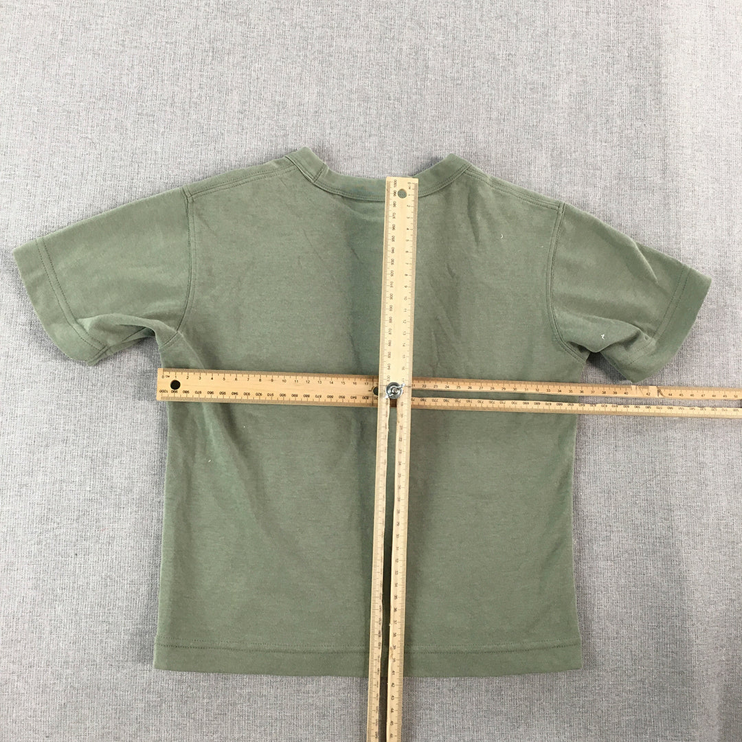 Uniqlo U Kids Boys T-Shirt Size 3 - 4 Years Khaki Green Pocket Short Sleeve Top