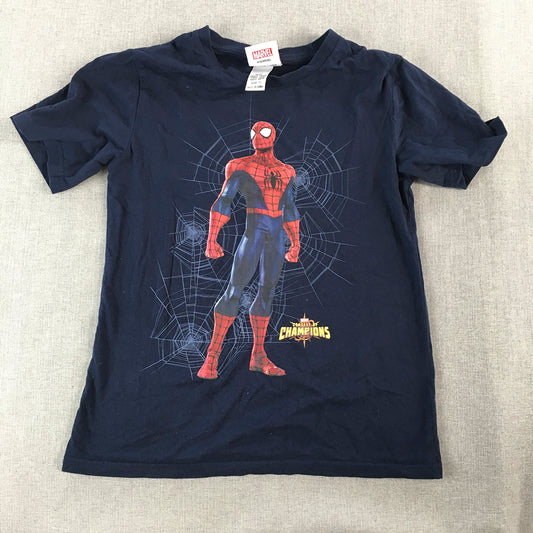 Marvel Spider-Man Kids Boys T-Shirt Size 12 Blue Short Sleeve Top