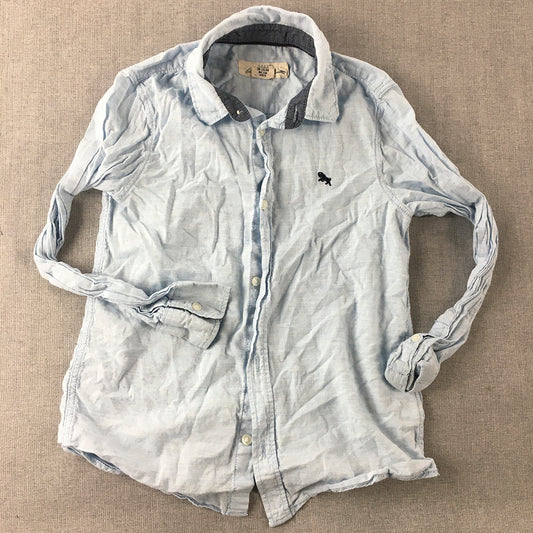 H&M Kids Boys Shirt Size 8 - 9 Years Blue Long Sleeve Button-Up Collared